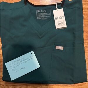 Figs Teal V-Neck Scrub Top